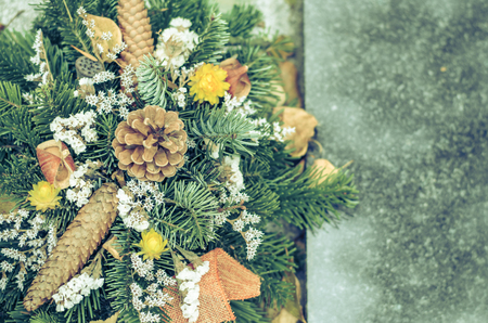 flower decoration for All Saints Day in the cemeteryの写真素材