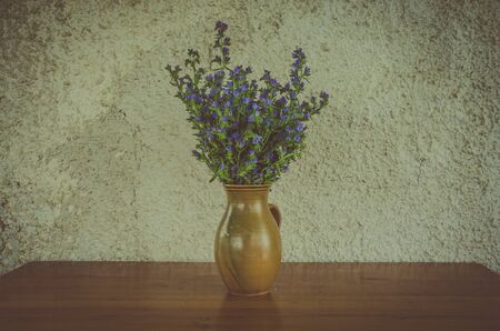 bunch of dark blue flowersの写真素材