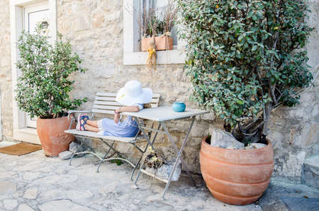 little girl with black henna tattoo in the shoulderの写真素材