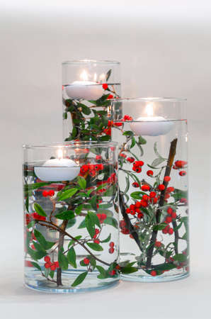 four burning candles with traditional festive cristian atmosphere full of light and magicの写真素材