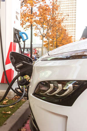 detail to electric mark notification of EV carの写真素材