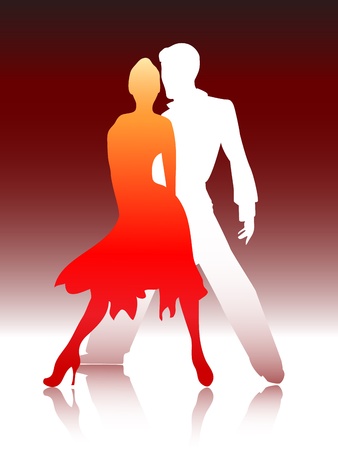 Vector illustration of a young couple dancingの販売画像