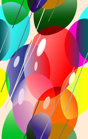 Vector illustration of a many colorful balloons flyingのイラスト素材