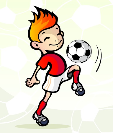 Vector illustration  of a soccer player with ballのイラスト素材
