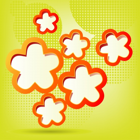 Vector illustration of a floral background in greenのイラスト素材