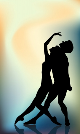Vector illustration of a couple ballet dancers のイラスト素材