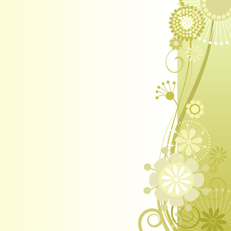 Vector illustration of a floral background in mustardのイラスト素材