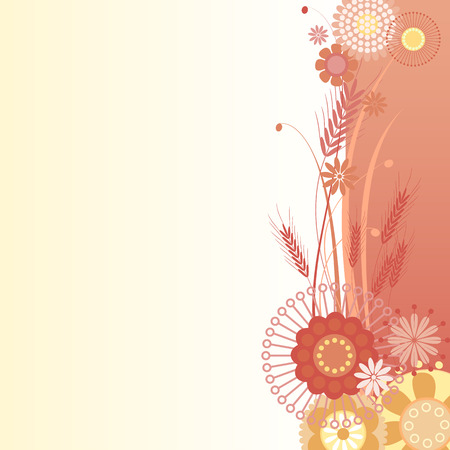 illustration of a floral  background in redのイラスト素材