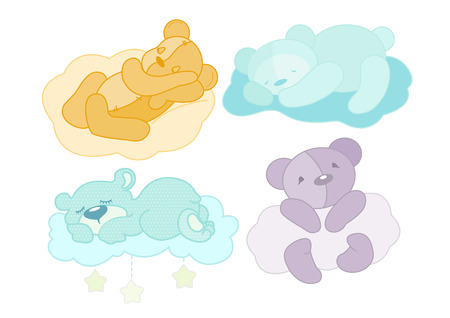 illustration of a four teddy bear setのイラスト素材