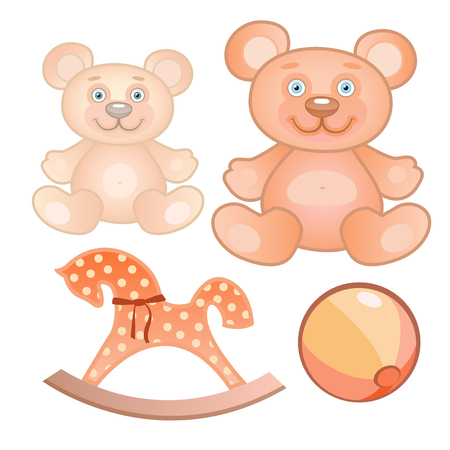 illustration of a four toys setのイラスト素材