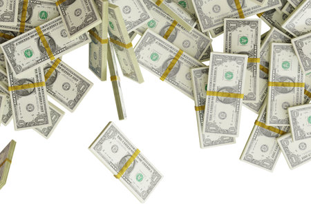 Large pile of united states dollar bill large resolution for business, finance, news background 3d renderingの写真素材