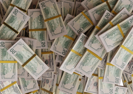 Large pile of one hundred united states dollar bill large resolution for business, finance, news backgroundの写真素材
