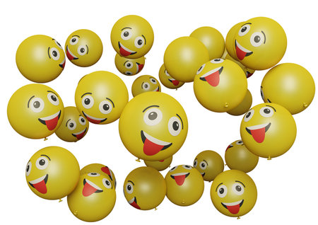 squinting face tongue out 3d render emoticon or emoji perfect for sosial media, branding, advertisement promotionの写真素材