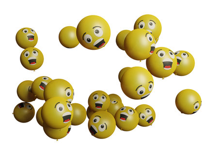 sweat smiling 3d render emoticon or emoji perfect for sosial media, branding, advertisement promotionの写真素材