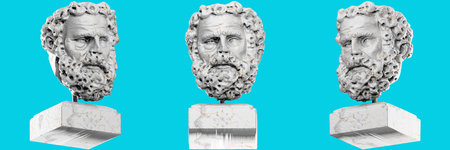 Majestic 3D render of a Bearded Man's Head, perfect for Renaissance-themed projects.の写真素材