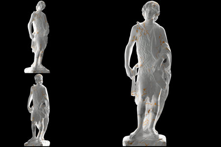 Empress Cunigunde Renaissance statue in white marble and gold perfect for promotions, social mediaの写真素材