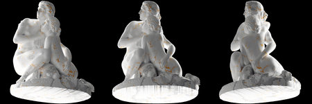Bathing Girls Statue in Gold and Marble - Perfect for Fashion and graphic designの写真素材