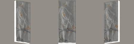 Caped man in white marble stone and gold material. Perfect for graphic design, social media,の写真素材