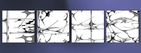Shiny and dynamic chrome shape. Ideal for social media posts and album coversの写真素材
