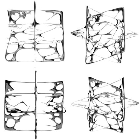 Shiny and dynamic chrome shape. Ideal for social media posts and album coversの写真素材