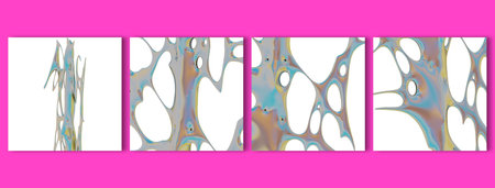Contemporary Iridescent Tribal Futuristic Render 3D Shape - Metallic Graphic Design Assetの写真素材