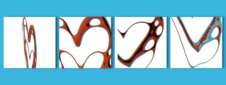 Trendy Iridescent Tribal Futuristic Render 3D Shape - Contemporary Metallic Graphic Assetの写真素材