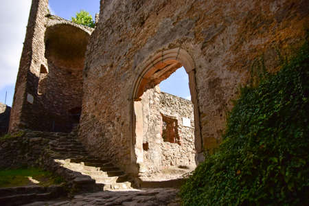 The ruins of the Chojnik castle, in the Karkonosze National Park of Poland.のeditorial素材