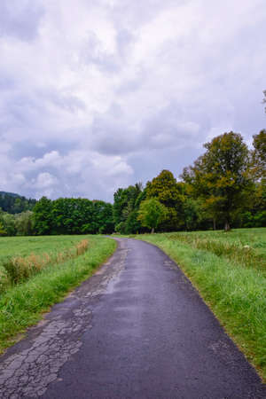 Bieszczady Mountains, beautiful natural landscape on a summer afternoon in the rain.の写真素材