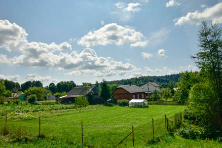 Bieszczady, Polish green mountains, forests, meadows. Natural nature and attractions, bicycle trolleys.の写真素材