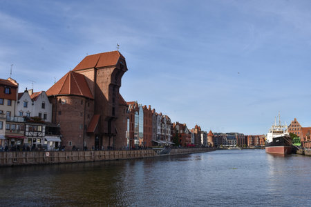 Panoramic view of Gdansk old town in Poland.