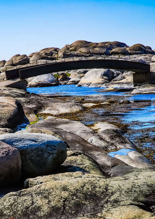 A beautiful view of the rocky coastline of a place called "The End of the World". Verdends Ende, Norway fjord.の写真素材