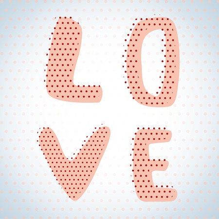 The word love is filled with dots. Vectorのイラスト素材