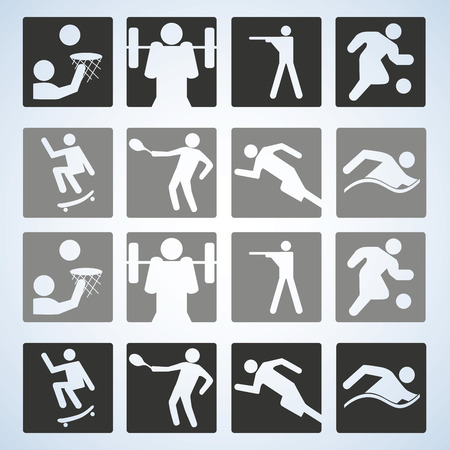 Sport set. Players. Editable Vector illustration.のイラスト素材