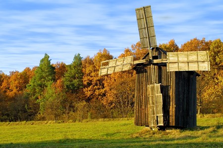 Windmill in Pirogovo museum, Kyiv, Ukraineの写真素材