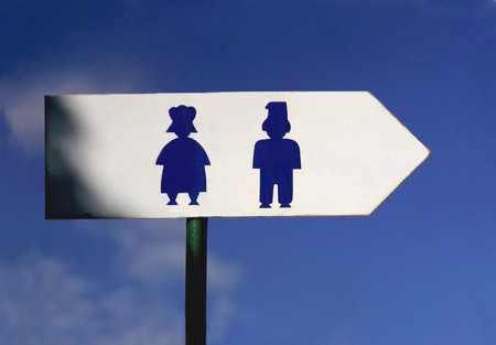 Toilet sign in the parkの写真素材