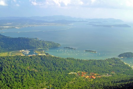 Bird view of Langkawi bayの写真素材