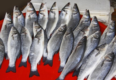 Herring on a market stall