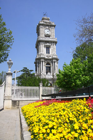 Clocktower of Dolmabahce Palace in Istanbul, Turkeyのeditorial素材
