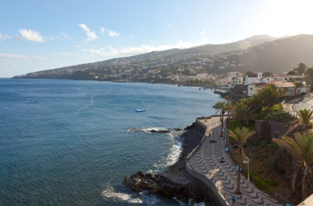 Beach in Santa Cruz city on Madeira island, Portugalの写真素材