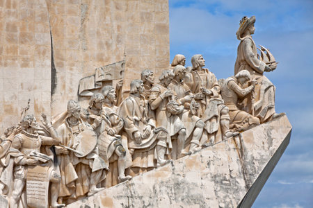 Monument to the Discoveries The Padrao dos Descobrimentos located in the Belem district of Lisbon city Portugal. Celebrates the Portuguese who took part in the Age of Discoveryのeditorial素材