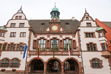 Old Town Hall Altes Rathaus in Freiburg im Breisgau city BadenWurttemberg state Germany. The building was completed in 1559のeditorial素材