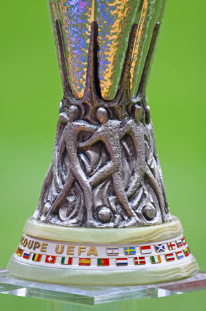 WARSAW, POLAND - MAY 27, 2015: UEFA Europe Laegue Trophy Cup presents before the final game between Dnipro and Sevilla at Warsaw National Stadiumのeditorial素材