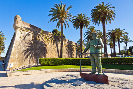 Statue of Dom Carlos I, King of Portugal, Cascais city, Portugalのeditorial素材