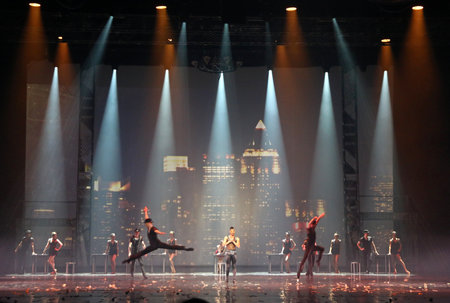 KYIV, UKRAINE - MARCH 31, 2017: Dancers perform on stage during the ballet "The Great Gatsby Ballet" at National Palace of Arts "Ukraina" in Kyiv, Ukraineのeditorial素材
