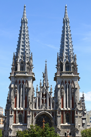 St. Nicholas Roman Catholic Cathedral in center of Kyiv city, Ukraine. Today the building is shared between the Roman Catholic Church of Ukraine and the National House of Organ and Chamber Musicの写真素材