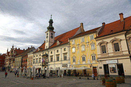 MARIBOR, SLOVENIA - NOVEMBER 11, 2015: Maribor Town Hall (Slovene: Mariborski rotovz) is the town...