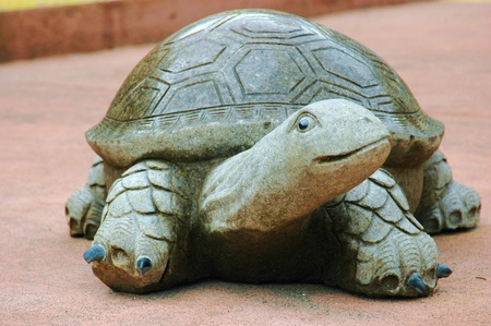 A turle statue carved in stoneのeditorial素材