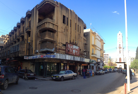 Lebanese town. Tripoli. Tripoli, Lebanon - January 15, 2016: Street life in downtown Tripoli Lebanon.のeditorial素材