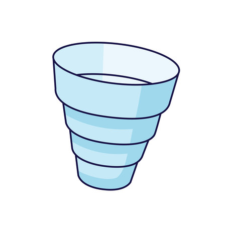 Reusable folding cup. Sustainable lifestyle, zero waste, ecological concept. Vector illustration in cartoon style. Recycling, waste management, ecology, sustainability.のイラスト素材