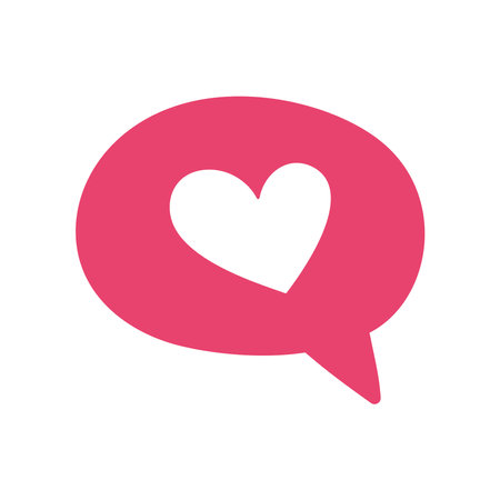 Cute love message isolated on white background. Hand drawn vector illustration of message bubble with heart. Love concept Doodle style illustration. Pink core style.のイラスト素材